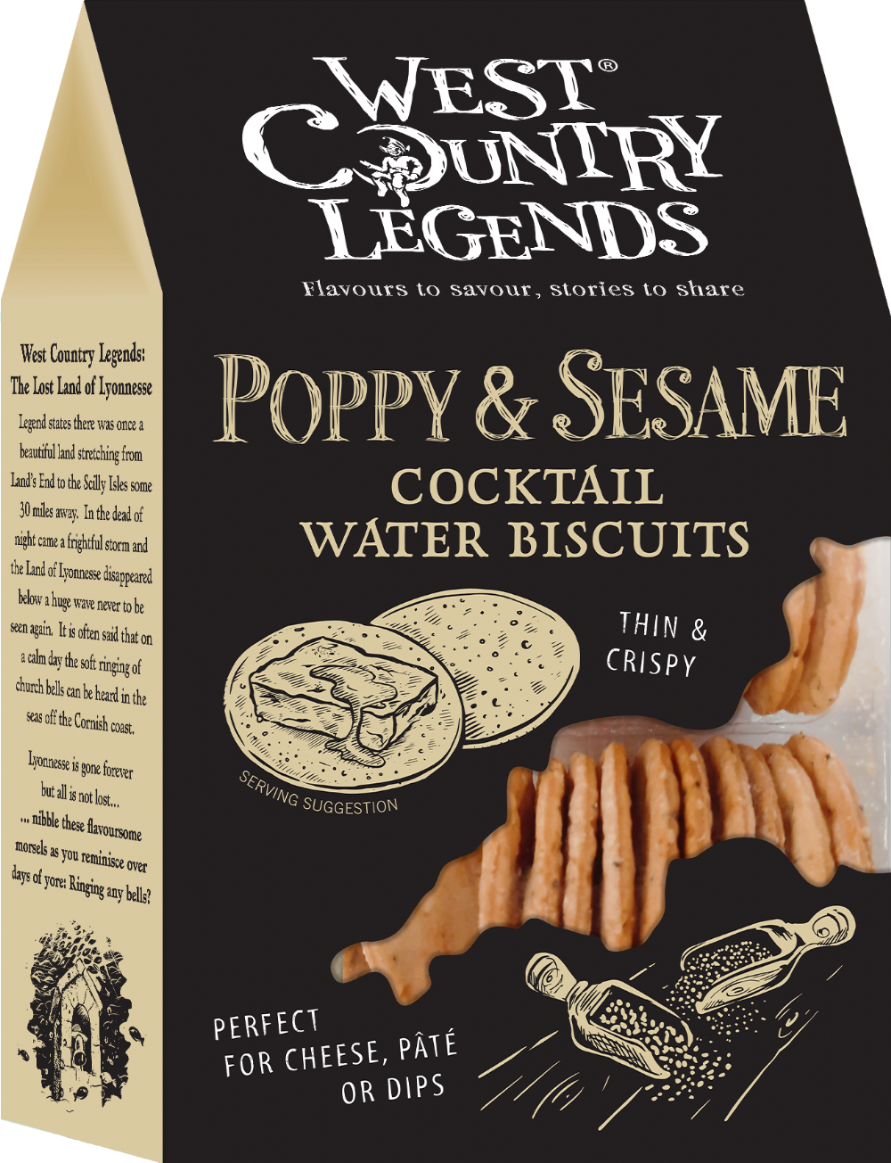 West Country Legends Poppy & Sesame Cocktail Water Biscuit