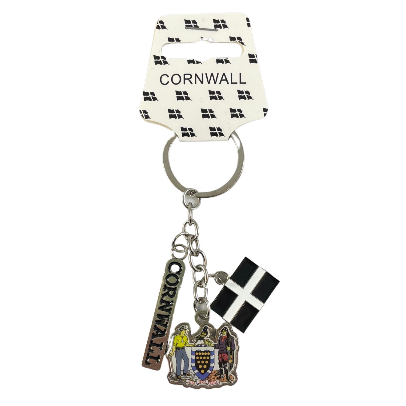 Cornwall Crest Charm Metal Keyring