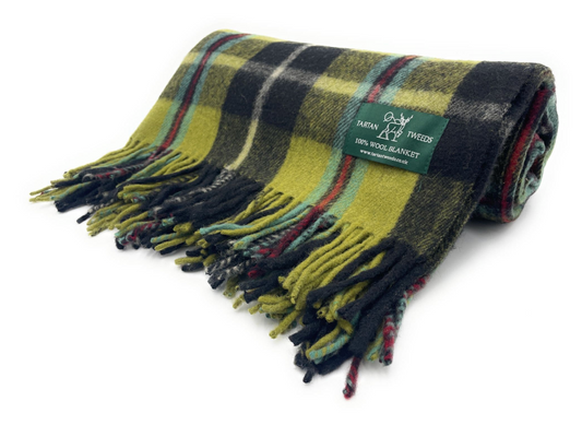 Cornish Tartan Wool Large Blanket Throw Rug
