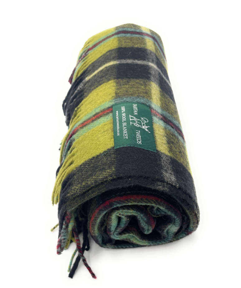 Cornish Tartan Wool Large Blanket Throw Rug